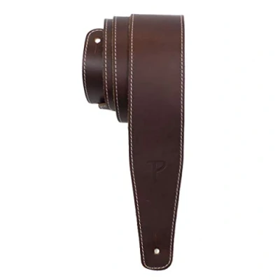 Image of Perri’s Leathers Ltd. Guitar Strap Baseball Leather (Series) Brown Adjustable For Acoustic/Bass/Electric Guitars Made in Canada (SP25S 7050)