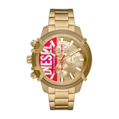 Image of Diesel Watch for Men Griffed, Chronograph Movement, 48 mm Gold Stainless Steel Case with a Strap, DZ4595