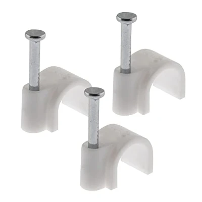 Image of SeKi 12 mm Nail Clamp, Pack of 100, White Cable Universal Clamp with