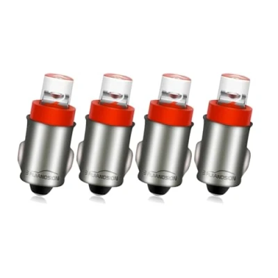 Image of Ruiandsion 4pcs 12V BA7S LED Bulbs F3 1 50LM Red Interior Light Dashboard Instrument Panel Bulb,Negative Earth