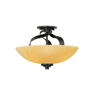 Image of Kyle 3 Light Large Semi Flush Mount Ceiling Imperial Bronze, E27