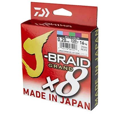 Image of Daiwa J Braid Grand X8E 0.28mm, 26.5kg/58.0lbs, 300m, Multicolour, Braided Fishing Line, 12795 128