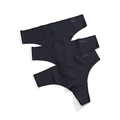 Image of DKNY Women&#039;s Litewear Cut Anywhere Thong, Black, M