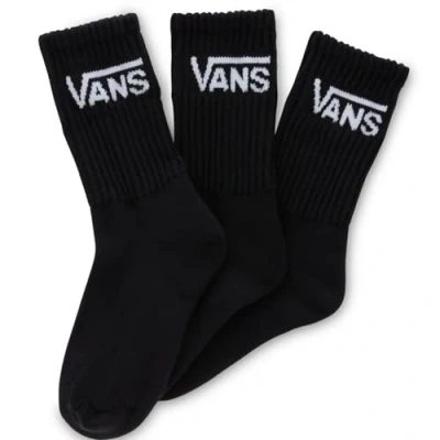 Image of Vans Boys Classic Crew Socks UK 1/5 Black