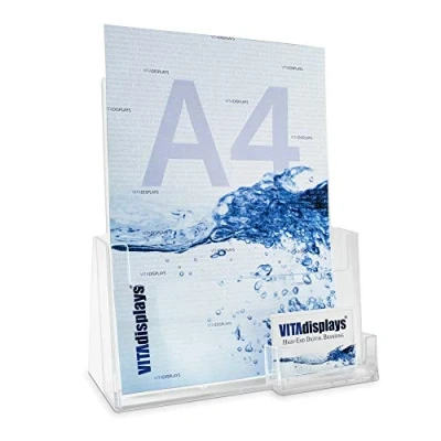 Image of VITAdisplays A4 Table Brochure Stand as Stable Holder and with Extra Business Card