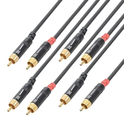 Image of PD Connex Power Dynamics CX94 1 2x RCA Male Phono Audio Cable 1m Professional Flexible OFC Lead (Pair)
