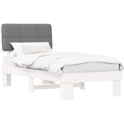 Image of vidaXL Bed Frame with Upholstered Headboard Light Grey 90 x 200 cm