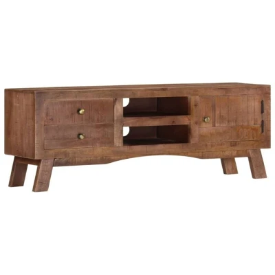 Image of vidaXL TV Cabinet 110x30x40 cm Rough Mango Wood