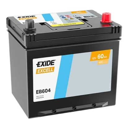 Image of 01579A107K, E37101C060 Starter battery EXIDE EXCELL EB604 12V 60Ah 480A Korean B1 Lead acid HONDA: CIVIC 9, CR V 4, 8 Hatchback