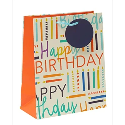 Image of Happy Birthday Themed Medium Gift Bag with Tag Wrapping Essentials 689080