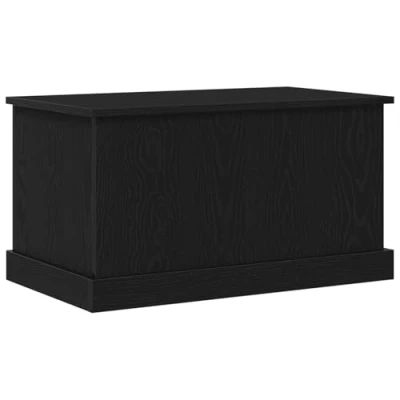 Image of vidaXL Contemporary Black Oak Storage Chest 70x40x38 cm Bedroom/Living Room Organizer Natural Wood Trunk with Matte Finish