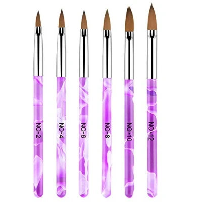 Image of Nail Art Brush,Nail Painting Brush,6 Pieces Tips Builder Brush UV Gel Acrylic for Design Salon and DIY