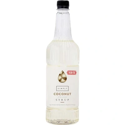 Image of Simply Sugar Free Coconut Syrup, Low Calorie, Vegan &amp; Nut Flavoured Syrup for Coffee, Cocktails Baking (1 Litre)