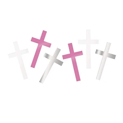 Image of Fancy Pink Cross Foil Confetti (14g) Ideal for Celebrations &amp; Memorable Events 1 Pack