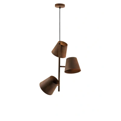 Image of COLT 3 Light Multi Arm Pendant Ceiling Rust 51x59.5cm