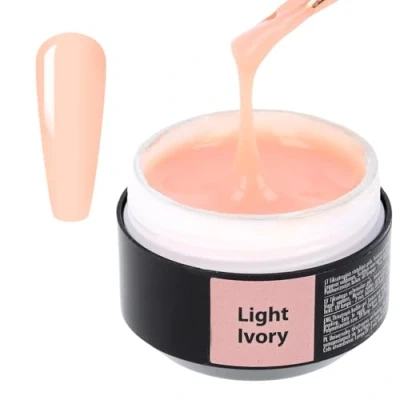 Image of SINCERO SALON Builder Gel Color Light Ivory for Nails 2in1 Nail Extension and Shaping Long Lasting UV Strengthener Weak 15ml