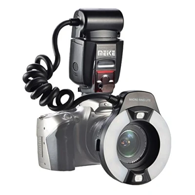 Image of Meike MK 14EXT iTTL TTL LED Macro Ring Flash Light for Nikon D4 D800 D5200 D7100 DSLR Camera with Hot Shoe Mount