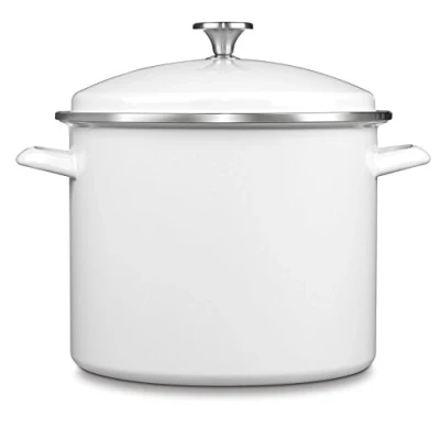 Image of Cuisinart Chef&#039;s Classic Enamel on Steel Stockpot with Cover, 12 Quart, White