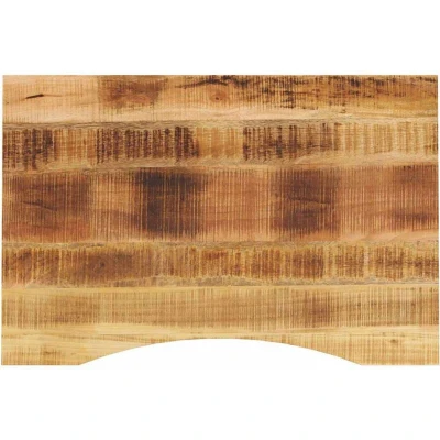 Image of vidaXL Desk Top Curve Replacement Dining Table Solid Rough Mango Wood 100 x 50 2.5 cm