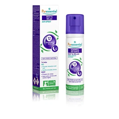 Image of Puressentiel Rest &amp; Relax Air Spray 75ml Create a Relaxing Space Ready For Rejuvenating Sleep 100 Percent Natural 12 Essential Oils Including Lavender and Chamomile