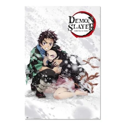 Image of Grupo Erik Demon Slayer Tanjiro &amp; Nezuko Poster 36 x 24 inches / 91.5 61 cm Shipped Rolled Up Cool Posters Art Prints Wall