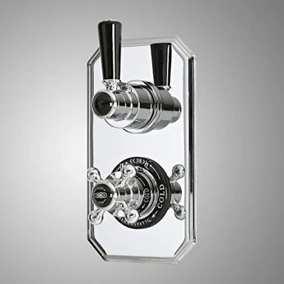 Image of Milano Elizabeth Traditional 1 Outlet Concealed Thermostatic Mixer Shower Valve Chrome Black