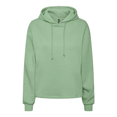 Image of PIECES Women&#039;s PCCHILLI LS HOODIE NOOS Hooded Sweatshirt, Quiet Green, XS