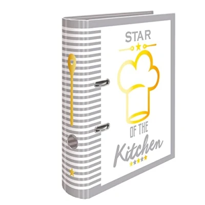 Image of HERMA 19662 Recipe Folder A4 for Writing Yourself Star of The Kitchen, 7 cm Wide, Book with Index Filing, Motif Ring Binder Inner Print Kitchen and Household Cooking Recipes