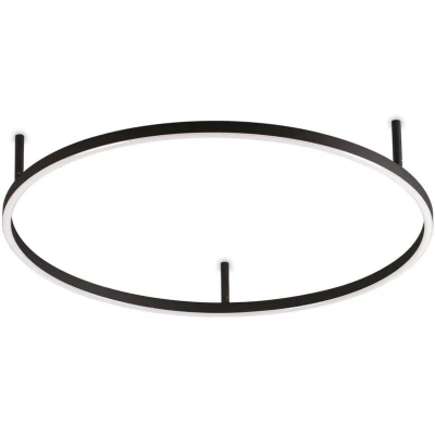 Image of Oracle Slim 70cm Non Dim 4000K Round Integrated LED Semi Flush Ceiling Light Black