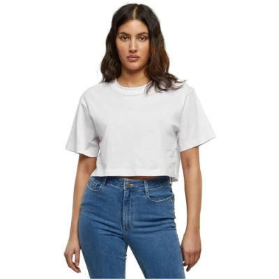 Image of Build Your Brand Women&#039;s By264 ladies Short Oversized Tee T Shirt, White, L