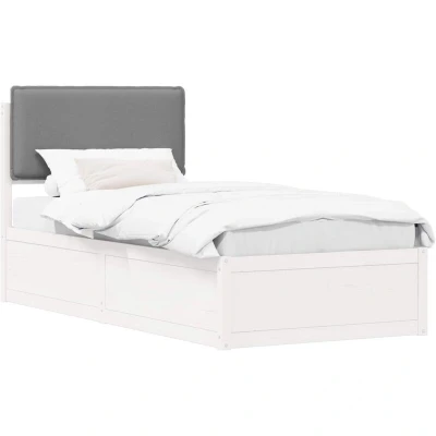 Image of vidaXL Bed Frame with Upholstered Headboard Light Grey 100 x 200 cm