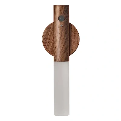 Image of Lohoom Rechargeable Wall Light, 500mAh USB Modern Fashion Magnetic Night Light Cordless Motion Sensor Mounted Torch Lights Bedroom, Hallway, Stairway, Children Room &amp; More (Walnut)