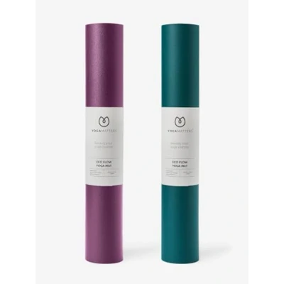 Image of Yogamatters Eco Flow Yoga Mat 4mm Natural Tree Rubber Made in Spain Sustainable and Vegan Non Slip Exercise for Yoga, Pilates, Gym (Purple)