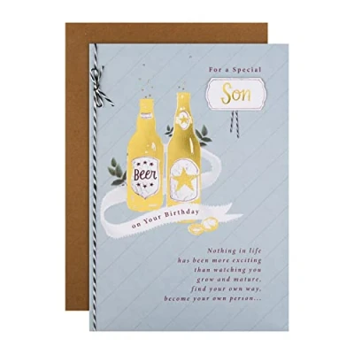 Image of Hallmark Large Birthday Card for Son Traditional Verse Design, Multicoloured