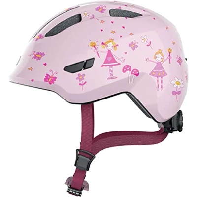 Image of ABUS Smiley 3.0 Children&#039;s Bicycle Helmet with Deep Fit, Child Friendly Designs and Space for One Braid, Girls Boys