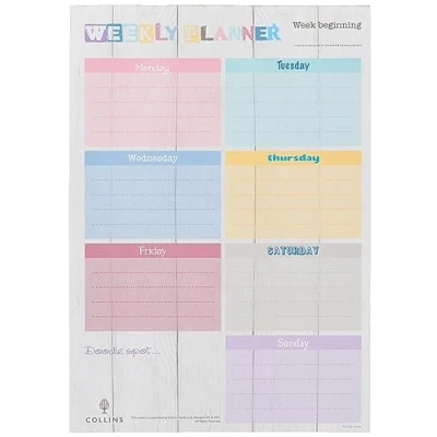 Image of Collins A4 Unique Layout Weekly Planner Pad (Pack of 60 Sheets)