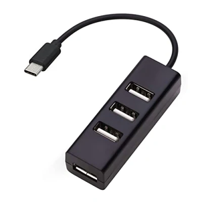 Image of AYECEHI USB C to Hub 4 Port Adapter Type for MacBook Pro,MacBook Pro 2018/2017, ChromeBook, XPS, Galaxy S9/S8 and More Devices (Black)