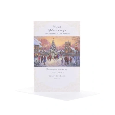 Image of UK Greetings Christmas Card for Him/Her/Friend Holy Verse Design
