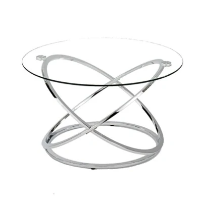 Image of Aspect Monarch Glass Coffee Table (80 x 80 46 cm, Silver), CFT36/CH ML