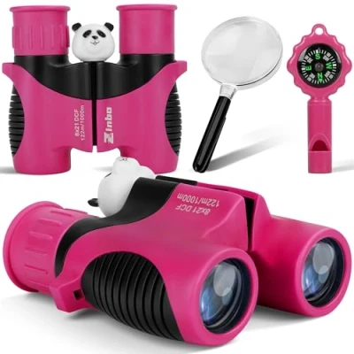 Image of Binoculars for Kids, Toys 3 12 Year Old Girls and Boys, Bird Watching Hiking 4 5 6 7 8 9 Girl Boy Christmas Birthday Gifts, Outdoor Kid Set with Magnifying Glass &amp; Compass