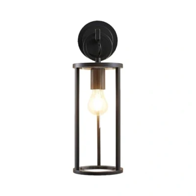 Image of Outdoor Wall Light &#039;Emmeline&#039; dimmable (Modern) in Black Made of Aluminium (1 Source, E27) from Lucande lamp for Exterior/Interior Walls, House, Terrace und Balcony