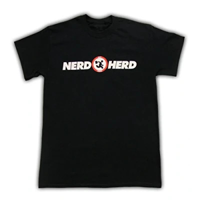 Image of Chuck Nerd Herd Logo Black Adult T Shirt Tee (XXX Large)