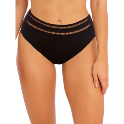 Image of Fantasie Womens East Hampton High Waist Bikini Brief Black Polyamide Size Large