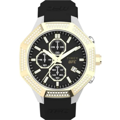 Image of Timex Ufc King Chrono Mens Black Watch TW2V99200 Silicone One Size