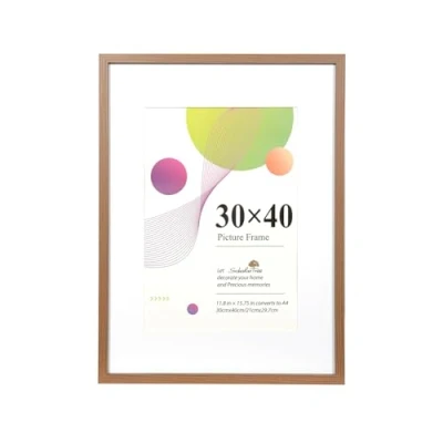 Image of Scholar Tree 30x40 picture Frame 1 Pack Brown,12x16 frame, Wooden Photo Frames with A4 Mount,with Wall Hanging