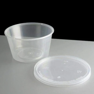 Image of We Can Source It Ltd 50 x Round 16oz Microwave Clear Plastic Food Containers Freezing Takeaway Hot Cold Foods 120mm (D) 60mm (H)