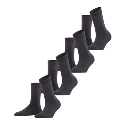 Image of ESPRIT Women&#039;s Solid W SO Cotton Plain multipack Socks, Grey (Anthracite Melange 3080) new eco friendly 4 pairs, 3.5 7
