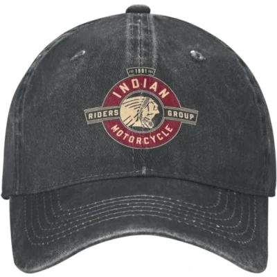 Image of TeysHa Baseball Cap Snapback Sun Hat Vintage Motorcycles Caps Retro Distressed Denim Racing Headwear Unisex Outdoor Activities Gift for Men Women