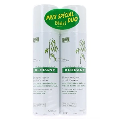 Image of Klorane Gentle Dry Shampoo with Oat Milk Powder Spray 2 x 150ml All hair types