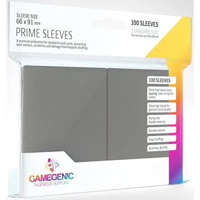 Image of Gamegenic Prime Sleeves (100 Pack) 66 x 91mm Standard, Trading Card Accessory Matte Grey